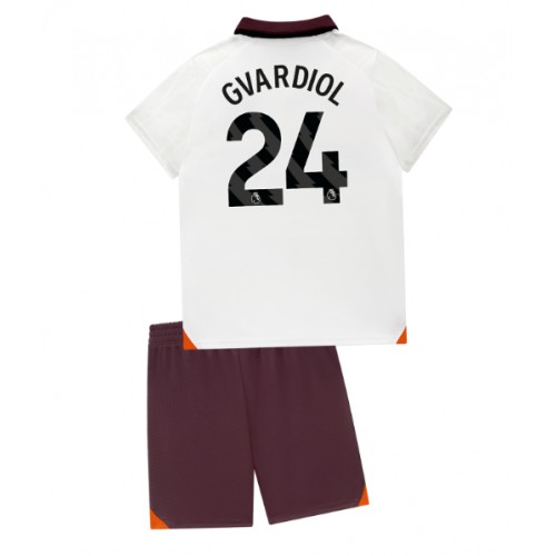 Maillot de foot Manchester City Josko Gvardiol #24 Extérieur enfant 2023-24 Manches Courte (+ pantalon court)